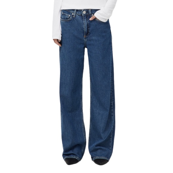 RELISTED RAG & BONE Logan Mid-Rise Featherweight Wide-Leg Jeans in Lily - NWT - Picture 11 of 11